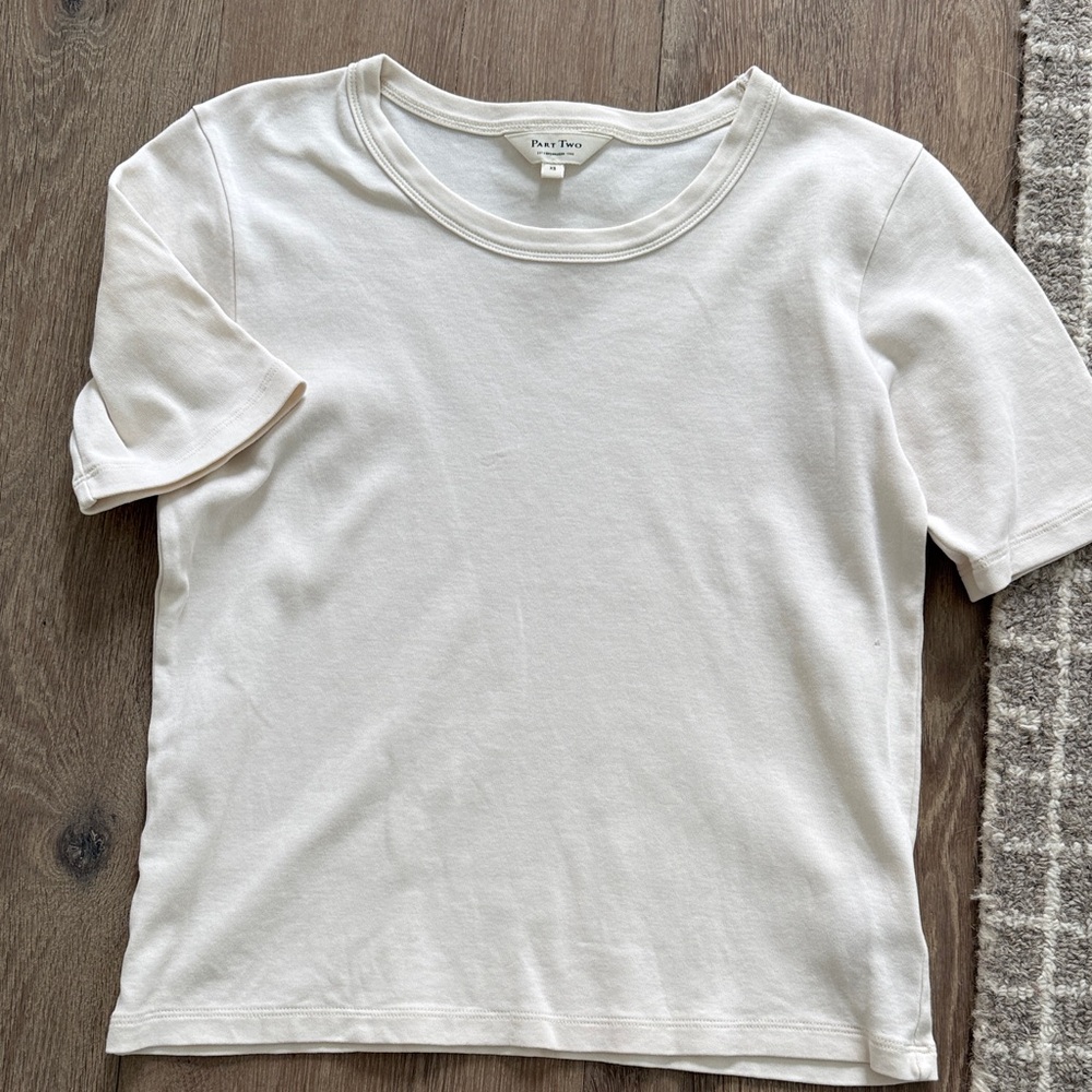 Part Two Women's Short Sleeve Cream Tee